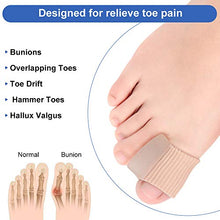 Load image into Gallery viewer, Toe Spacer for Bunion, Toe Corrector and Straighteners for Overlapping Toe, Drift Toes, Hammer Claw Toe, 4 PCS Gel Toe Separators Foot Pain Relief, Big Toe Alignment for Women &amp; Men
