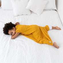 Load image into Gallery viewer, Slumbersac Baby Summer Sleeping Bag with feet Bamboo Muslin 0.5 Tog 80cm Saffron | Baby Sleep Bag with Legs for Babies from 80 to 90 cm | Baby Sleeping Bag with Legs 0.5 tog
