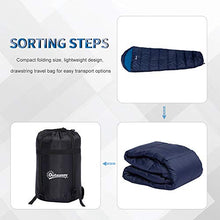 Load image into Gallery viewer, Outsunny Single Mummy Sleeping Bag Envelope Sleeping Bag 3 Season for Adults Warm Lightweight for Camping Hiking Outdoor, Blue, 210 x 75 x 5 cm
