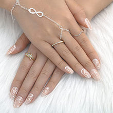 Load image into Gallery viewer, Sethexy Ballerina Abstract False Nails French Fake Nails Line Art Stick on Nails Pink Acrylic Full Cover Press on Nails 24pcs for Women and Girls
