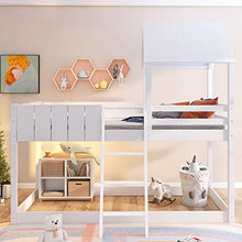 Load image into Gallery viewer, Bunk Bed Single Bed Frames Wooden Kids Beds White 3ft Loft Bed with Ladder Mid Sleeper Cabin Bed Frame (White)

