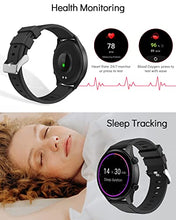 Load image into Gallery viewer, Deeprio Smart Watch 1.2&quot; AMOLED Always-on Display 3ATM Waterproof 14 Sports for Men Women Android Phones iOS Compatible iPhone Samsung Heart Rate Blood Oxygen Monitor Smartwatch Fitness Tracker Black
