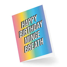 Load image into Gallery viewer, Tongue in Peach Funny Birthday Cards, Rude Card, Happy Birthday M*nge Breath, Novelty Profanity Insult Banter Lesbian Bestie for Her for Him, CBH478, White, 21 x 15 x 0.2 cm

