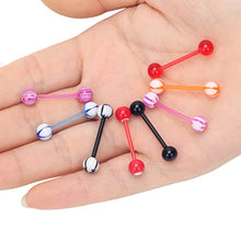 Load image into Gallery viewer, CrazyPiercing Wholesale 14g Tongue Rings Barbells Assorted Colors 110 PCS Acrylic Ball
