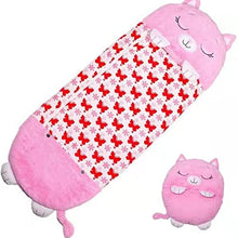 Load image into Gallery viewer, ZuoTeng Kids Sleeping Bag and Cute Cartoon Pillow, Foldable Animal Kid's Sleeping Bag for Kids Fun Games and Camping (137 x 50 cm, pink)
