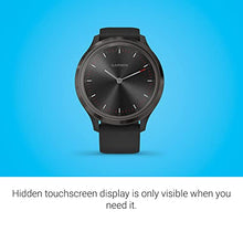 Load image into Gallery viewer, Garmin vivomove 3, Hybrid Connected GPS Smartwatch with Real Watch Hands and Hidden Touchscreen Display, Black with Slate Silicone Band
