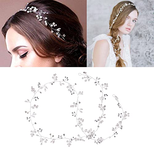 Mlysnd Wedding Hair Accessories, Bride Hair Accessories Wedding Wedding Hair Pin for Wedding Prom Headpiece, 50cm, 1Pcs (Rose Gold)