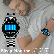 Load image into Gallery viewer, BEN NEVIS Men Smart Watch, Receive Make Call Voice Waterproof Fitness Sport Watch Sounds with 24/7 Heart Rate Blood Pressure Sleep Auto Monitor Step Counter Staninless Steel Metal for Android iOS
