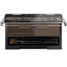Load image into Gallery viewer, Rimmel London Brow This Way Eyebrow Powder Sculpting Kit, Groomed Finish and Ultimate Precision with Duo Compact Formula, Dark Brown
