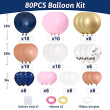 Load image into Gallery viewer, Balloon Arch Kit, Navy Blue and Pink Balloon Garland Kit, 80PCS Baby Shower Balloons Arch with Navy Blue Pink Gold Balloons, Birthday Party Balloons Kit for Baby Shower Wedding Birthday Party Decor
