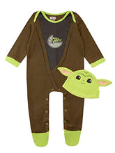Load image into Gallery viewer, Star Wars Baby Boys Sleepsuit and Hat Set The Mandalorian Baby Yoda Multicolured 0-3 Months
