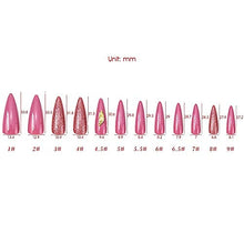 Load image into Gallery viewer, Rosé Pink Glam - Extra Long Sculpted Stiletto Full cover Press on Nail Tips 24 pcs, 10 sizes
