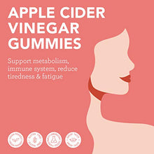 Load image into Gallery viewer, Apple Cider Vinegar Gummies 1000mg - Enhanced with Vitamin B12 &amp; Folic Acid - 500mg ACV per Gummy - 60 Gummies - Natural Ingredients, Vegan &amp; Gluten-free - High Strength Apple Cider Vinegar Capsules
