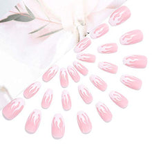 Load image into Gallery viewer, 24PCS Press on False Nails Flame Coffin Square Acrylic Fake Nails Fire Glue On Fingersnails for Women Girls DIY Manicure Salon
