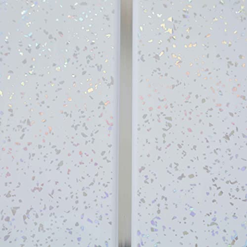Claddtech Bathroom Cladding (White Sparkle & Chrome) PVC Waterproof Bathroom Wall Panels White Sparkle Collection (2.6m x 0.25m, 8mm, Thick, Pack of 4)