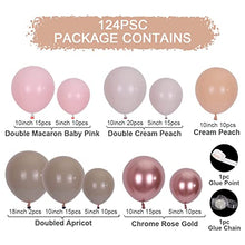 Load image into Gallery viewer, Apricot Balloon Arch Garland Kit, 124 Pcs Double Macaron Baby Pink Cream Peach and Chrome Rose Gold Latex Balloons for Boy Girl, Boho Wedding Birthday Party Bridal and Baby Shower Decorations
