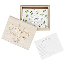 Load image into Gallery viewer, Ginger Ray Botanical Baby Shower Advice Cards &amp; Keepsake Box Wood
