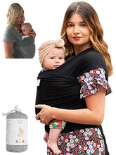 Load image into Gallery viewer, DaisyGro Certified Organic Baby Sling Carrier, GOTS Organic, Small/Medium or Plus Size, Black or Grey, CPSC Safety Tested
