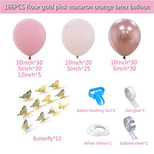 Load image into Gallery viewer, 186pcs Rose Gold Balloons Arch Garland Kit Pastel Pink Latex Balloon and Metallic Rose Gold Balloons for Bridal Shower Baby Shower Birthday Party Decoration
