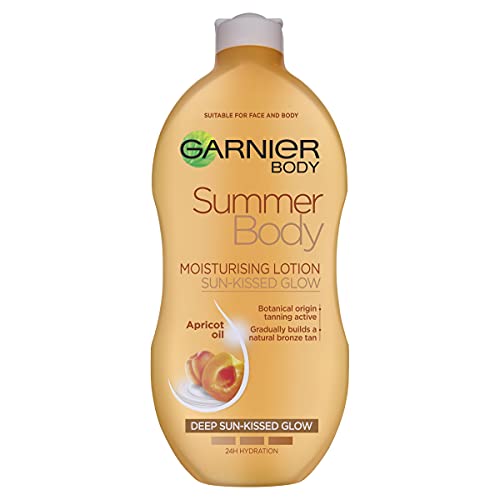 Garnier Summer Body Gradual Tan Moisturiser Deep 250ml, For A Radiant, Sun Kissed Glow, Suitable For Face & Body, 24 Hour Hydration & A Natural Even Tan, Fast Absorption, Vegan Formula