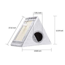 Load image into Gallery viewer, FUTUREYUN 2-in-1 Cat Cave Bed with Scratching Post Triangular Cat Cave,Fully Collapsible Cat House/Caves Condo Indoor/Outdoor (Gray)
