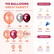 Load image into Gallery viewer, PartyBro Rose Gold Balloon Arch Kit | 115 Balloons with 6 Tools | Rose Gold Birthday Decoration for Girls &amp; Women
