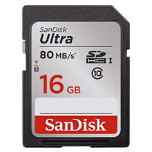 Load image into Gallery viewer, SanDisk Ultra SDHC Memory Card Up to 80 MB/s, Class 10, 16 GB, Black/Grey
