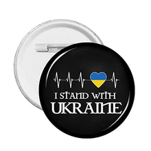 Load image into Gallery viewer, Support Ukraine I Stand With Ukraine Round Badge Button Pin Brooch Hat Clothing Bag Accessories 12 PCS M
