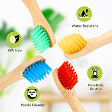 Load image into Gallery viewer, BAMBOOGALOO Kids Bamboo Toothbrush Set - 4 Pack Organic Rainbow Kids Toothbrushes &amp; Ultra-Soft Cotton Swabs - Bamboo Wooden Toothbrush with Soft &amp; Gentle BPA-Free Bristles - Plastic-Free Packaging
