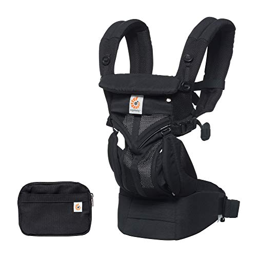 Ergobaby Baby Carrier Omni 360 Cool Air Mesh, 4-Positions for Newborn to Toddler (0-3 yrs), Ergonomic Child Carrier & Backpack, Onyx Black