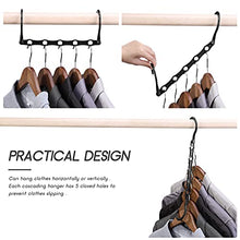 Load image into Gallery viewer, HOUSE DAY 10Pcs Space Saving Hangers, Clothes Organiser for Wardrobe, Clothes Hangers Space Savers, Magic Hangers, Space Makers - Black
