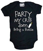 Load image into Gallery viewer, Dirty Fingers, Party My Crib 2am, Bring a Bottle, Baby Unisex Bodysuit, 0-3m, Black
