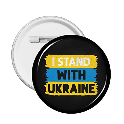 Support Ukraine I Stand With Ukraine Pins Round Chest Pins Badges Button Brooch