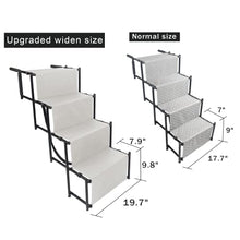 Load image into Gallery viewer, YEP HHO 4 Steps Upgraded dog ramps for large dogs car, Lightweight Non-Slip Folding Portable Dog Stairs with Waterproof Surface, Great for Cars Trucks SUVs (New Gray)
