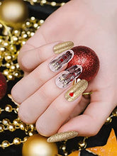 Load image into Gallery viewer, 96 Pcs Christmas Coffin False Nails Stiletto Fake Nails, EBANKU Acrylic Press on Nails Full Cover False Nail Kits With 96Pcs Nail Adhesive Tabs,Snowflake Elk Design Nail Art Decoration for Women Girls

