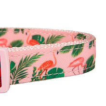 Load image into Gallery viewer, YUDOTE Pink Dog Collar Medium with Flamingos Print for Lively Female Girl Dogs Daily Use,Adjustable 31-49cm
