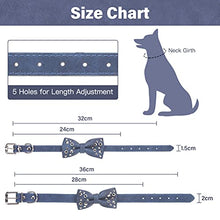 Load image into Gallery viewer, Leather Dog Collar with Bowtie Rivet - Adjustable PU Leather Pet Collars and Bow Tie with Studded Rivet for Small Medium Dogs

