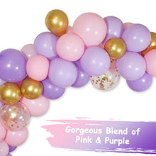 Load image into Gallery viewer, Purple Balloon Garland Kit, RATSAW 122 Pack Butterfly Balloon Arch with Pink Purple Balloons and Gold Butterfly for Birthday Party Baby Shower Wedding Festival Decorations Engagement Anniversary
