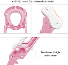 Load image into Gallery viewer, KEPLIN 408054 Potty Seat Adjustable Baby Toddler Kid Toilet Trainer with Step Stool Ladder for Boy and Girl (Pink)
