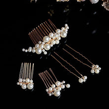 Load image into Gallery viewer, Bride Wedding Peatl Hair Pins Flower Bridal Hair Pieces Wedding Hair Accessories for Women and Girls Pack of 5
