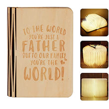 Load image into Gallery viewer, Dad Gifts from Daughter Son, Birthday Gifts for Dad Grandad Step Dad, Engraved Wooden Folding Book Lamp for Fathers Day, Dad Birthday, Thanksgiving, Christmas
