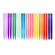 Load image into Gallery viewer, 22 PCS colored hair extensions in 11 colors, highlighting girls with 22-inch straight hair, fashionable hair accessories (including 11 colors)
