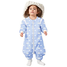 Load image into Gallery viewer, Lictin Baby Sleeping Bag 2.0TOG - Baby Sleep Sack Split Leg with Removable Sleeves Blue Sky and White Clouds Pattern for Infant Toddler from 75 to 95 cm 2.0 Tog Organic (Light Blue)
