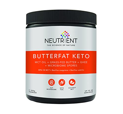 Neutrient™ Butterfat Keto MCT Powder with Coconut Sourced MCT Oil & Organic Ghee & Butter From Grass-Fed - Delicious Morning Keto Coffee/ Tea Experience & Ketone Production to Fuel Body, Brain Cells