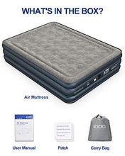 Load image into Gallery viewer, iDOO Queen size Air Bed, Inflatable bed with Built-in Pump, 3 Mins Quick Self-Inflation/Deflation Air Mattress, Blow Up Bed for Home Portable Camping Travel 205*156*46cm 295kg MAX
