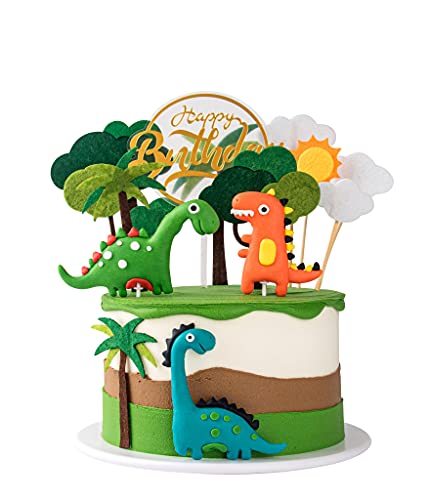 13PCS 3D Dinosaur Cake Topper Cupcake Topper Cake Decorations for kids Birthday Baby Shower Party Supplies