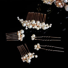 Load image into Gallery viewer, Bride Wedding Peatl Hair Pins Flower Bridal Hair Pieces Wedding Hair Accessories for Women and Girls Pack of 5
