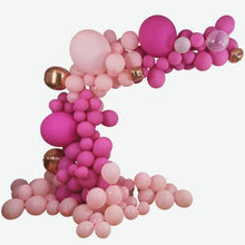 Load image into Gallery viewer, Pink Purple Balloon Arch Kit 162 pcs-all resistant with Retro Peach, Confetti, Rose gold Balloon arch kit by GLOFGO for Birthday, Wedding, Bridal/Baby shower, Valentine Party plus balloon accessories
