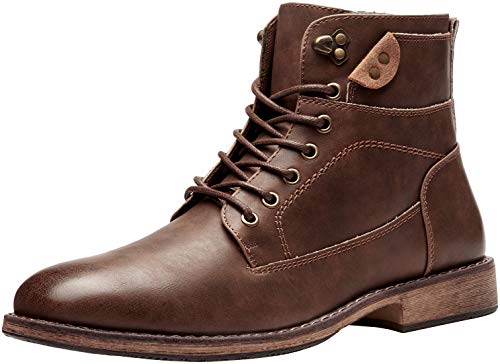 Vostey Men's Motorcycle Boots Business Casual Chukka Boot for Men (BMY680B Brown 10)