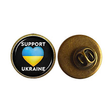 Load image into Gallery viewer, Support The Ukraine,Save The Ukraine Brooch,I Love Ukraine Brooch,Pray for Ukraine Brooch (Bronze)
